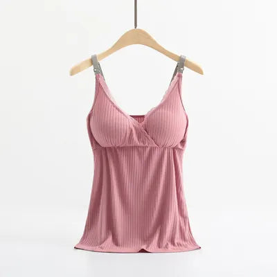 Nursing Tank Top for easy breastfeeding - Rose