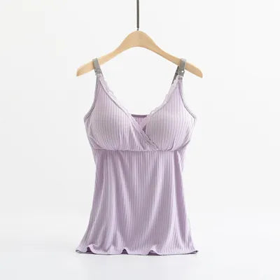 Nursing Tank Top for easy breastfeeding - Lavender