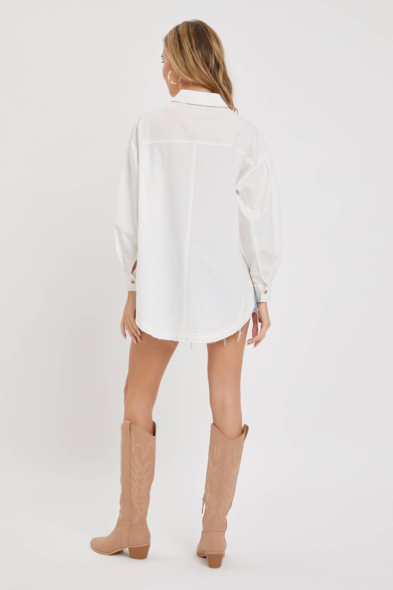 POPLIN SHIRT: IVORY / S