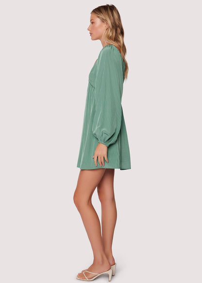 WILLOW IN THE WIND MINI DRESS: FIELD GREEN / M