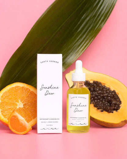 SUNSHINE DEW Cleansing Oil with Sea Kelp and Papaya Antioxidants + Enzymes