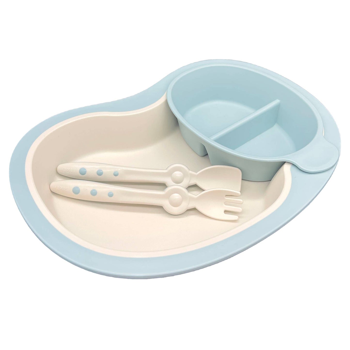 LITTOES Wide Plate with Removable Bowl - Tidy Dinnerware Set for Baby Weaning
