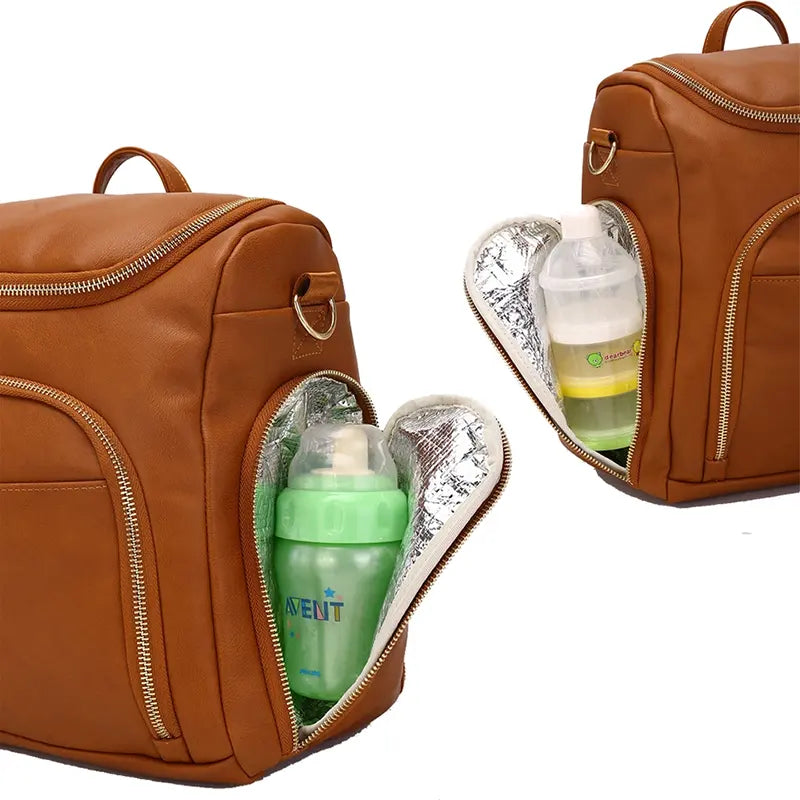 The Lily Diaper Bag Bundle - Luxury faux Leather Diaper Bag Backpack S –  Baby and Sunshine, LLC