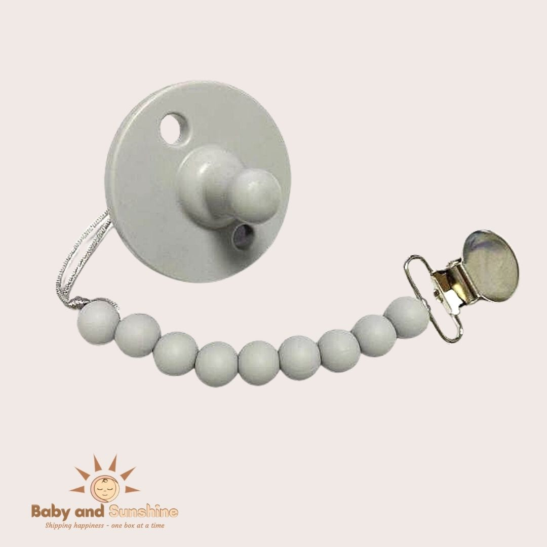 Buy High quality Silicone Pacifier and Teething bead clip / Trendy Teething Accessory - Baby and Sunshine